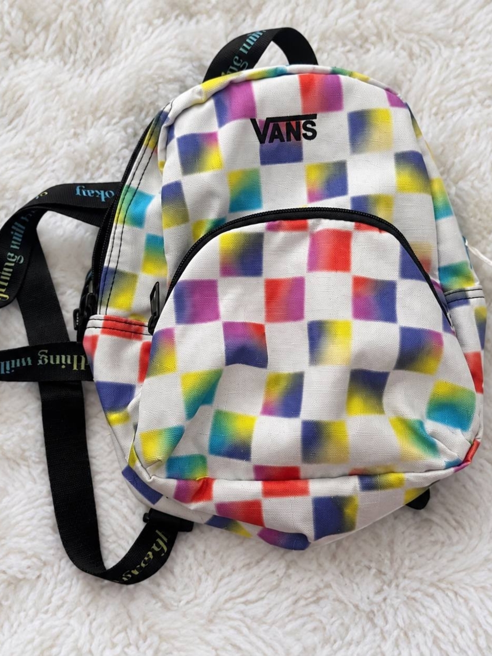 VANS Women's Multicolor Checker Mini Backpack Brand New